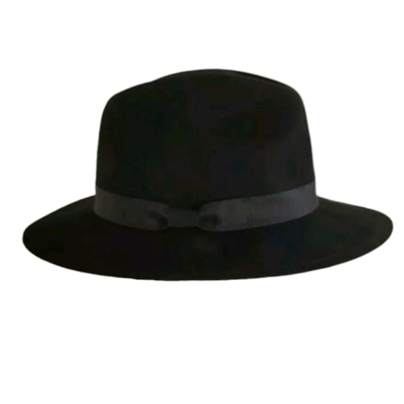 J. Crew 100% Felt Wool Fedora Hat Black Coastal Cowgirl Western Streetwear NEW main image 5